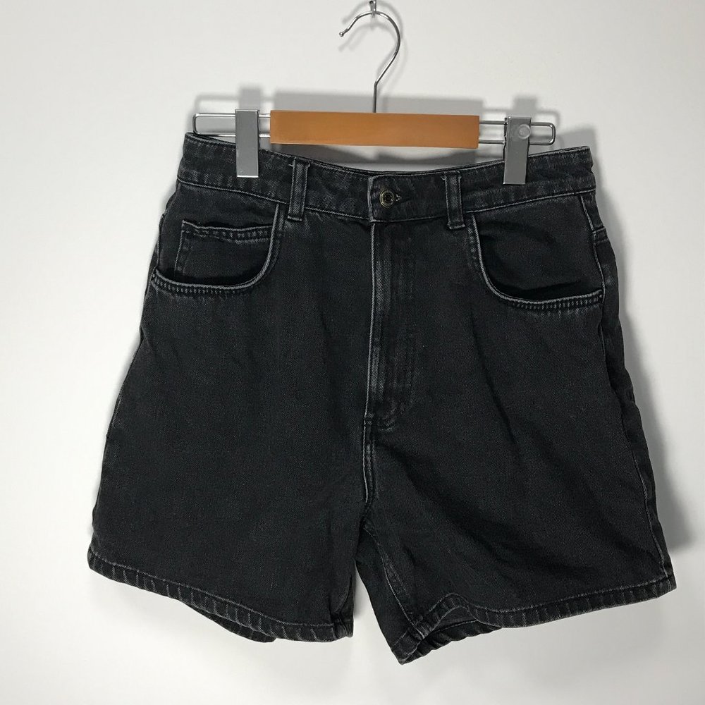 Zara Women's High-Waisted Black Boyfriend Denim Shorts - Size 6